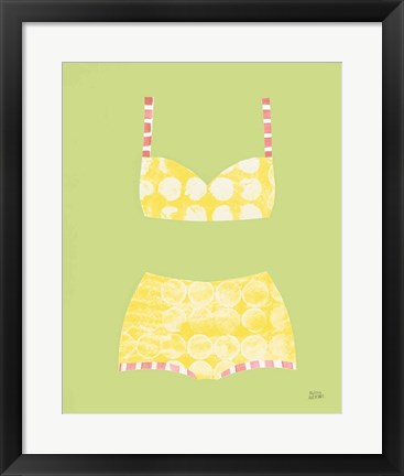 Framed Bathing Beauties I Pastel Print