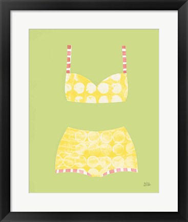 Framed Bathing Beauties I Pastel Print