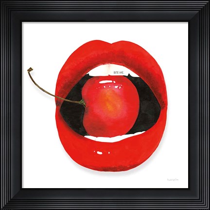 Framed Cherry Lips Print