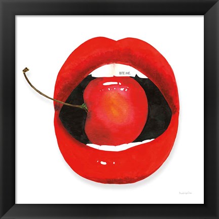 Framed Cherry Lips Print