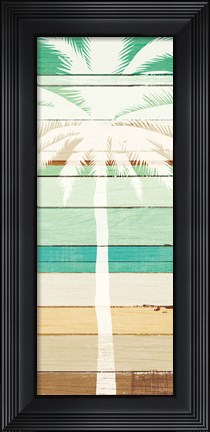 Framed Beachscape Palms IV Green Print