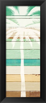 Framed Beachscape Palms IV Green Print