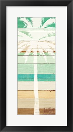 Framed Beachscape Palms IV Green Print