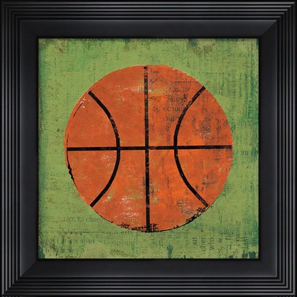 Framed Ball II Green Print