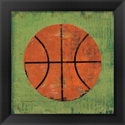 Framed Ball II Green Print