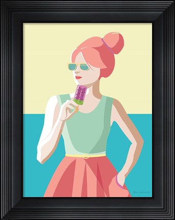 Framed Summer Girl III Print