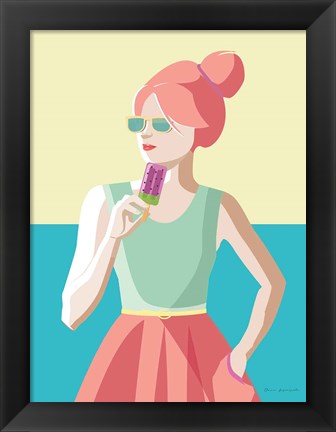 Framed Summer Girl III Print