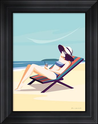 Framed South Beach Sunbather II Print