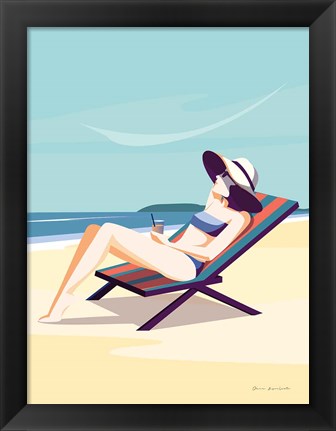 Framed South Beach Sunbather II Print