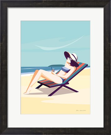 Framed South Beach Sunbather II Print