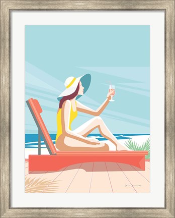 Framed South Beach Sunbather I Print