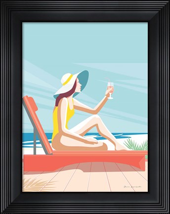 Framed South Beach Sunbather I Print