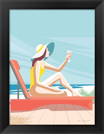 Framed South Beach Sunbather I Print