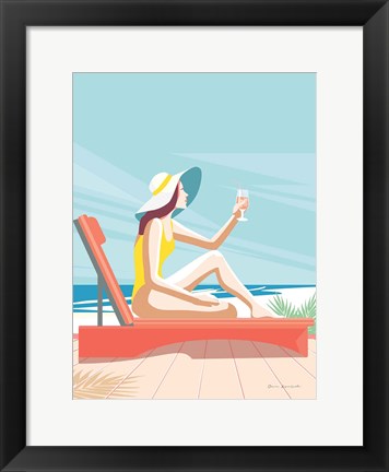 Framed South Beach Sunbather I Print