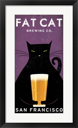 Framed Cat Brewing Print