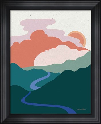 Framed Hills and Valleys I Light Print
