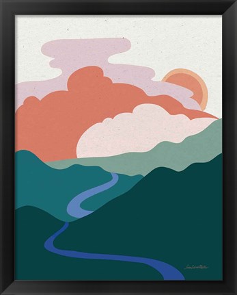 Framed Hills and Valleys I Light Print