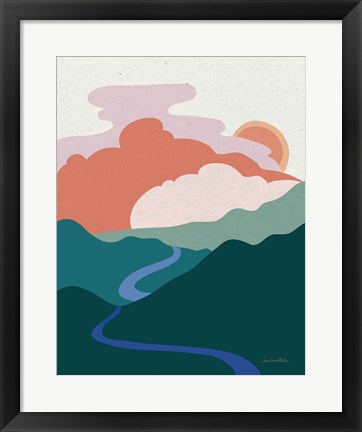 Framed Hills and Valleys I Light Print