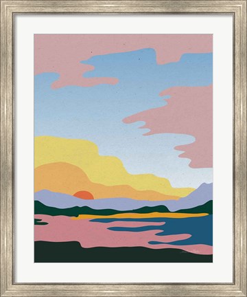 Framed Hills and Valleys III Print