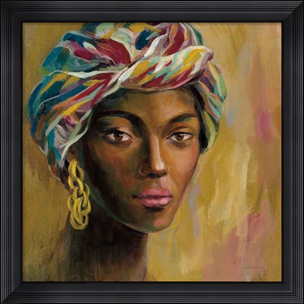 Framed African Face I Print