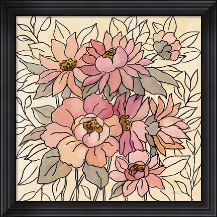 Framed Spring Lace Floral II Print