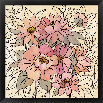 Framed Spring Lace Floral II Print