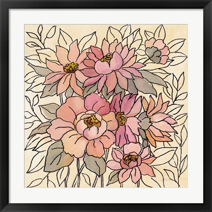 Framed Spring Lace Floral II Print