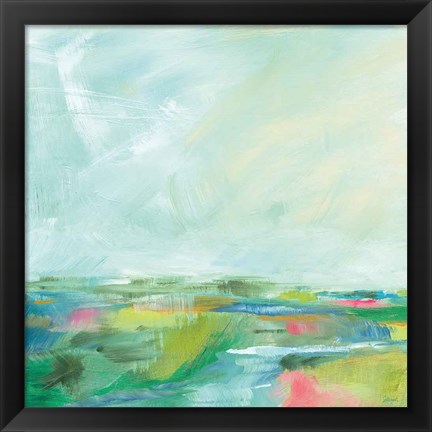 Framed Colorful Horizon Square I Print