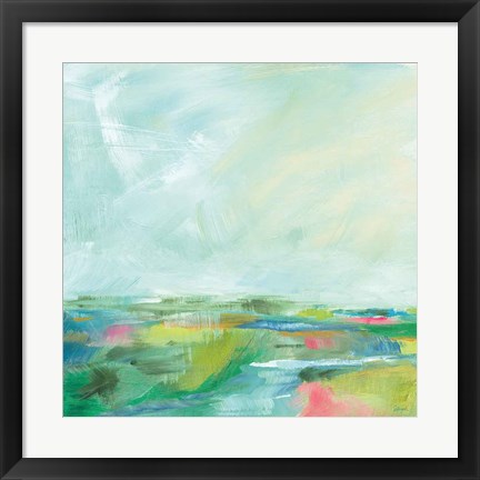 Framed Colorful Horizon Square I Print