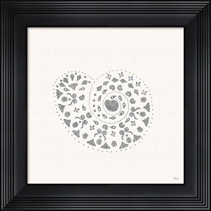 Framed Sea Charms IV no Words Silver Print