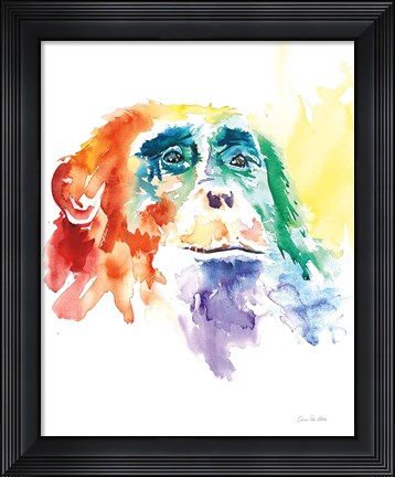 Framed Chimpanzee I Print