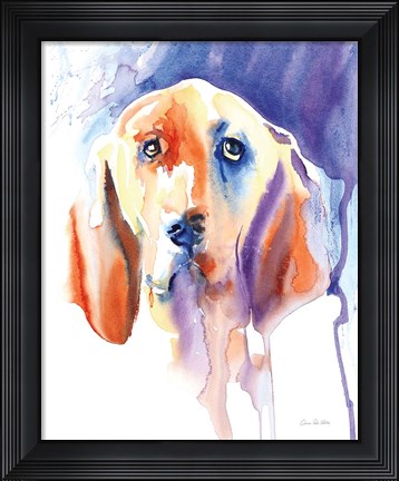 Framed Basset Hound Print