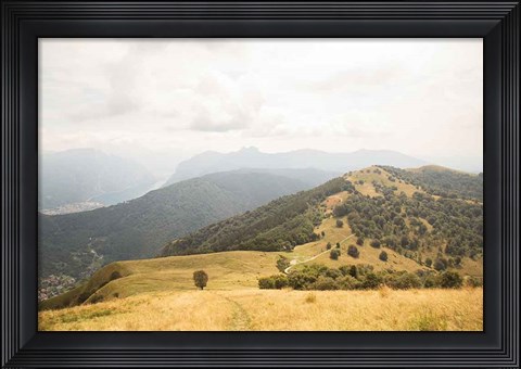 Framed Grassy Hills and Mountains Print