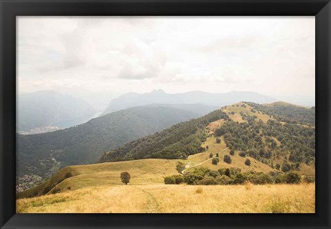 Framed Grassy Hills and Mountains Print