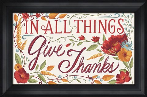Framed Give Thanks I Print