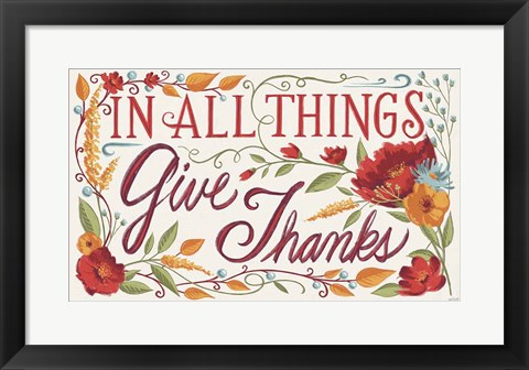 Framed Give Thanks I Print