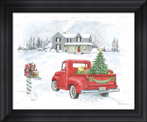 Framed Farmhouse Holidays VI Truck Print