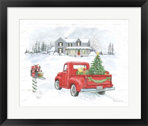 Framed Farmhouse Holidays VI Truck Print