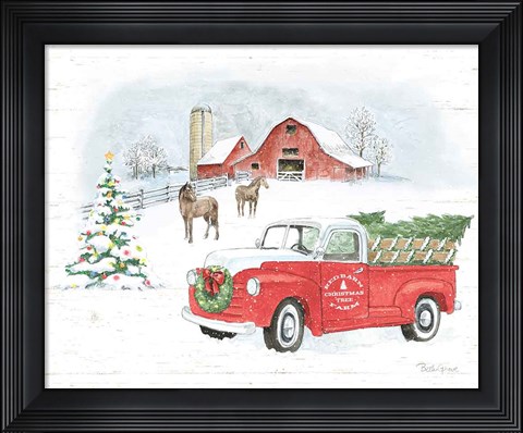 Framed Farmhouse Holidays V Truck Print