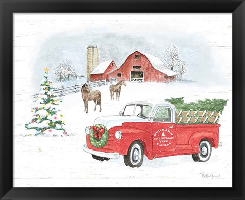 Framed Farmhouse Holidays V Truck Print