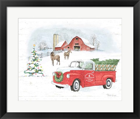 Framed Farmhouse Holidays V Truck Print