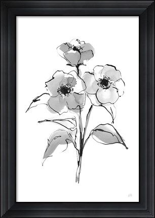 Framed Wash Poppy II Print