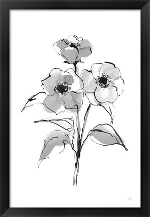 Framed Wash Poppy II Print