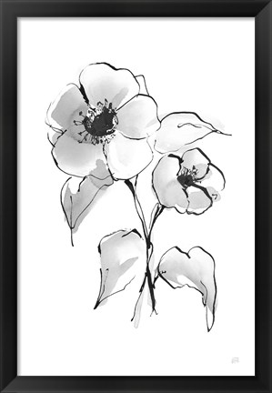 Framed Wash Poppy I Print