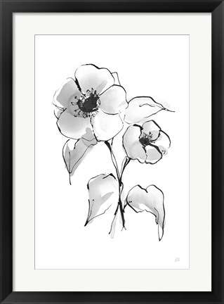 Framed Wash Poppy I Print