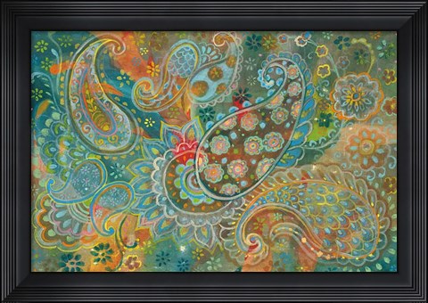 Framed Floral Paisley Print