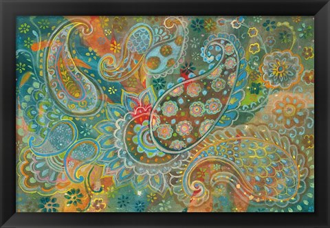 Framed Floral Paisley Print