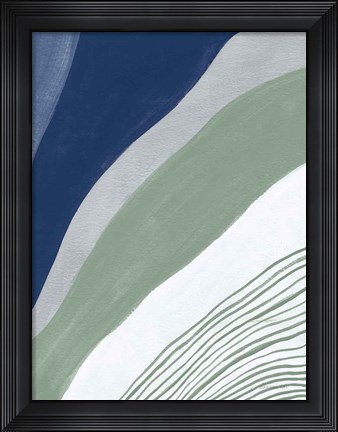 Framed Blue Green Abstract IV Print