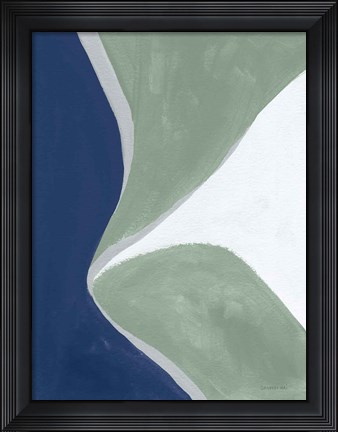 Framed Blue Green Abstract III Print