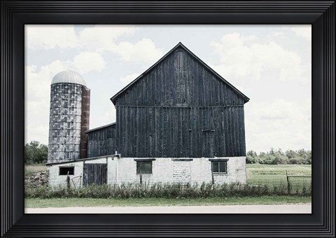 Framed Weathered III Navy Print
